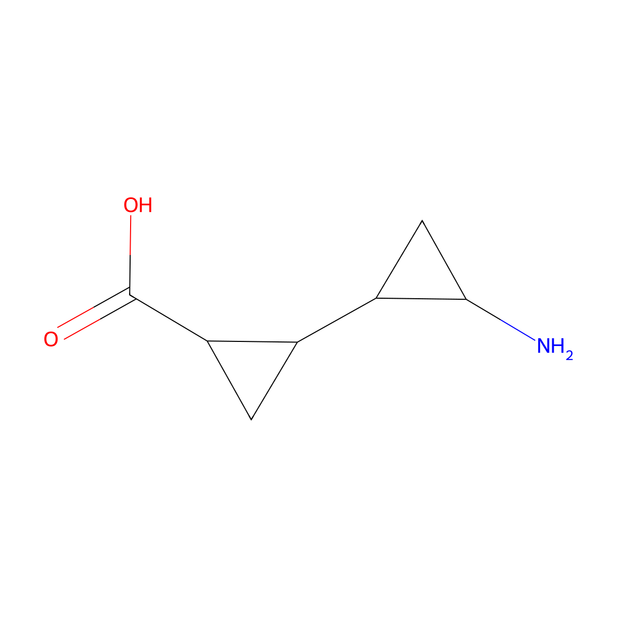 (1RS&,2RS&)-2-[(1RS,2RS)-2-aminocyclopropyl]cyclopropane-1-carboxylic acid molecular structure, CAS 2580098-12-8