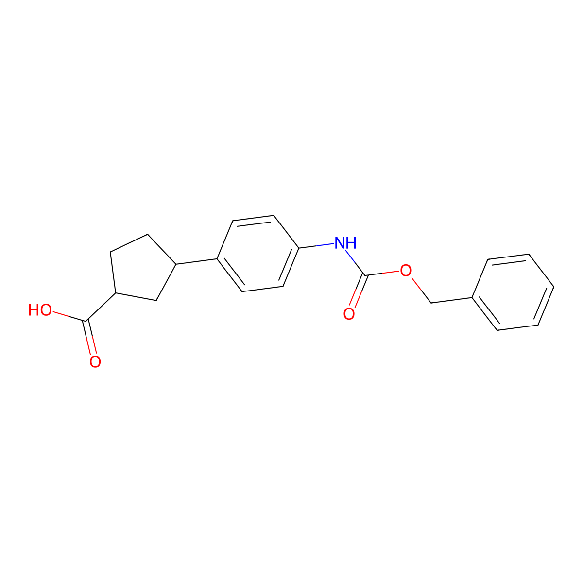 rac-(1R,3R)-3-(4-{[(benzyloxy)carbonyl]amino}phenyl)cyclopentane-1-carboxylic acid molecular structure, CAS 2580098-15-1