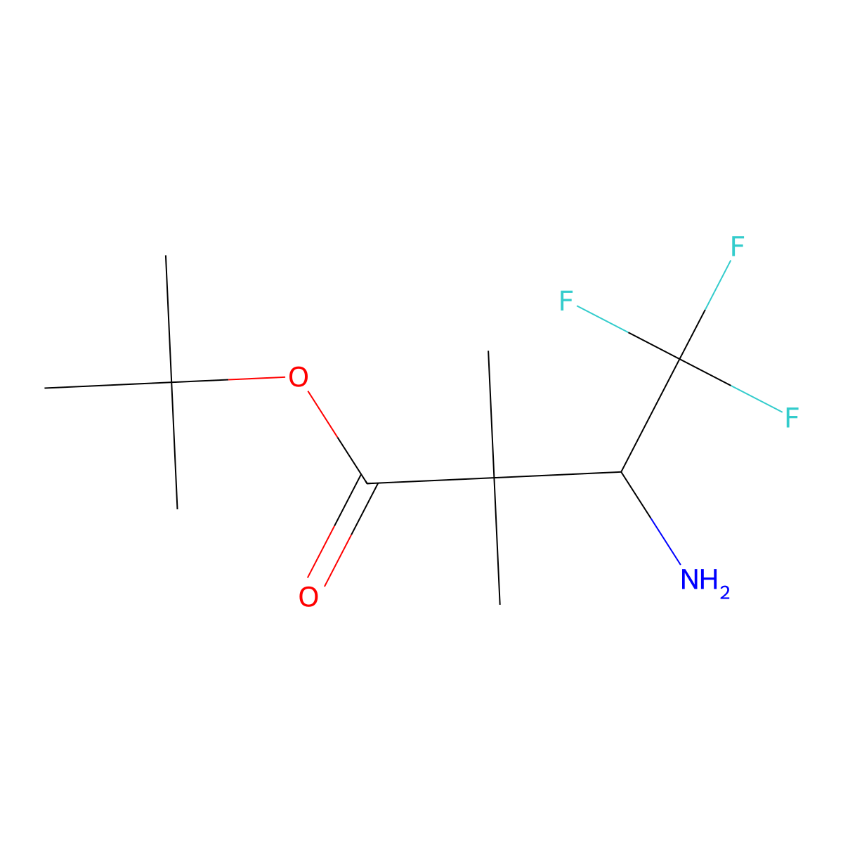 tert-butyl (3R)-3-amino-4,4,4-trifluoro-2,2-dimethylbutanoate molecular structure, CAS 2580098-19-5