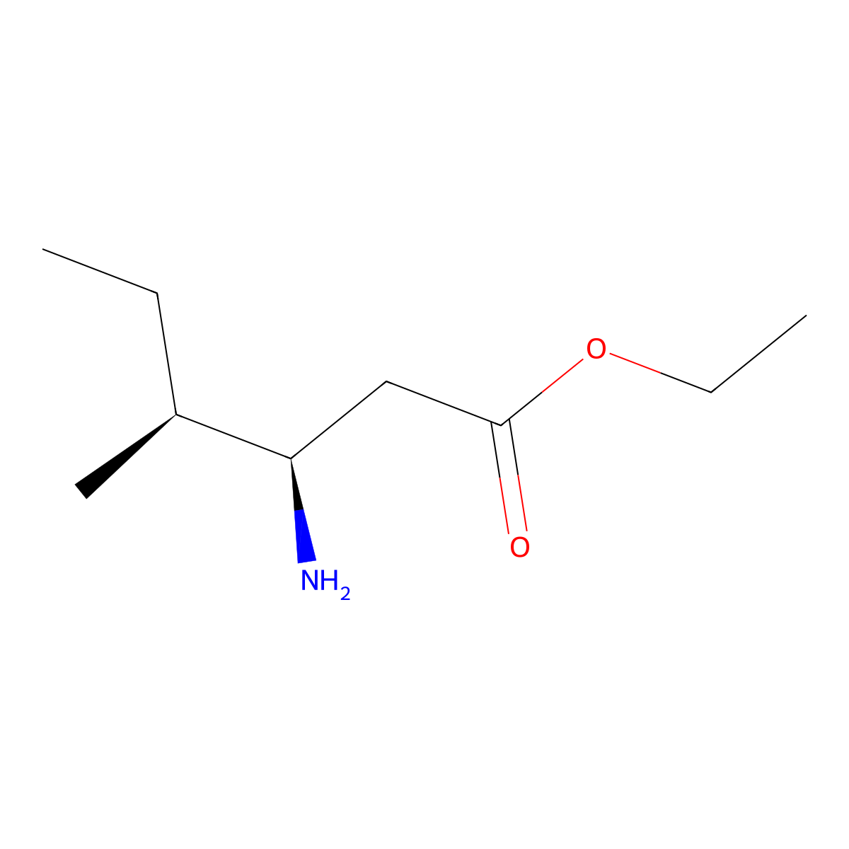 ethyl (3R,4S)-3-amino-4-methylhexanoate molecular structure, CAS 2580098-36-6