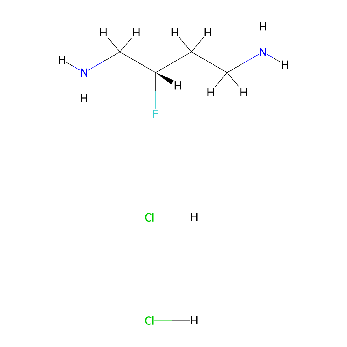 (2S)-2-Fluorobutane-1,4-diamine;dihydrochloride molecular structure, CAS 2580098-47-9