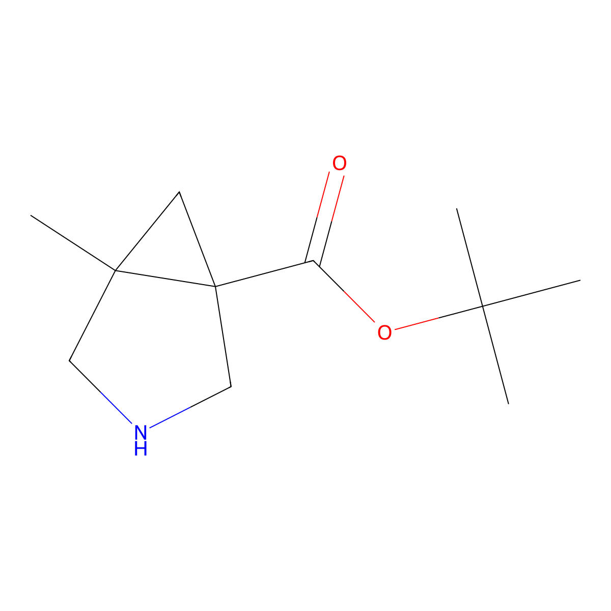 rac-tert-butyl (1R,5R)-5-methyl-3-azabicyclo[3.1.0]hexane-1-carboxylate molecular structure, CAS 2580098-49-1