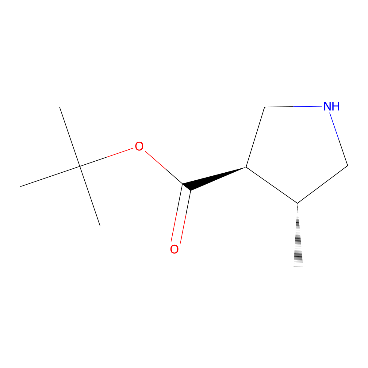 tert-butyl (3R,4R)-4-methylpyrrolidine-3-carboxylate molecular structure, CAS 2580098-54-8