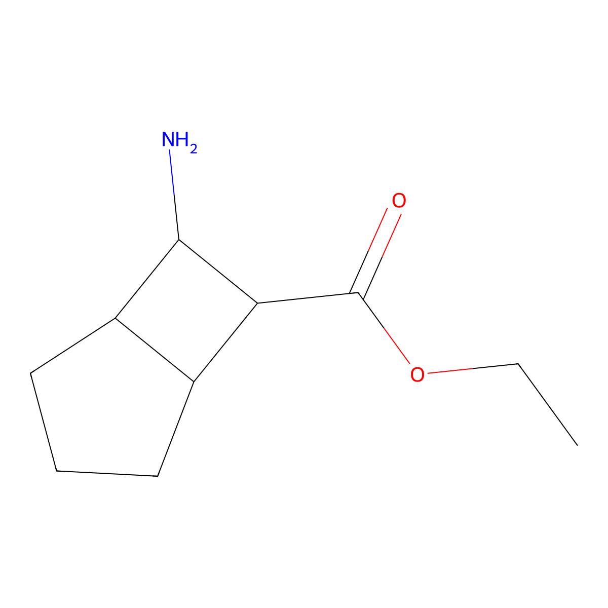rac-ethyl (1R,5S,6S,7S)-7-aminobicyclo[3.2.0]heptane-6-carboxylate molecular structure, CAS 2580098-71-9
