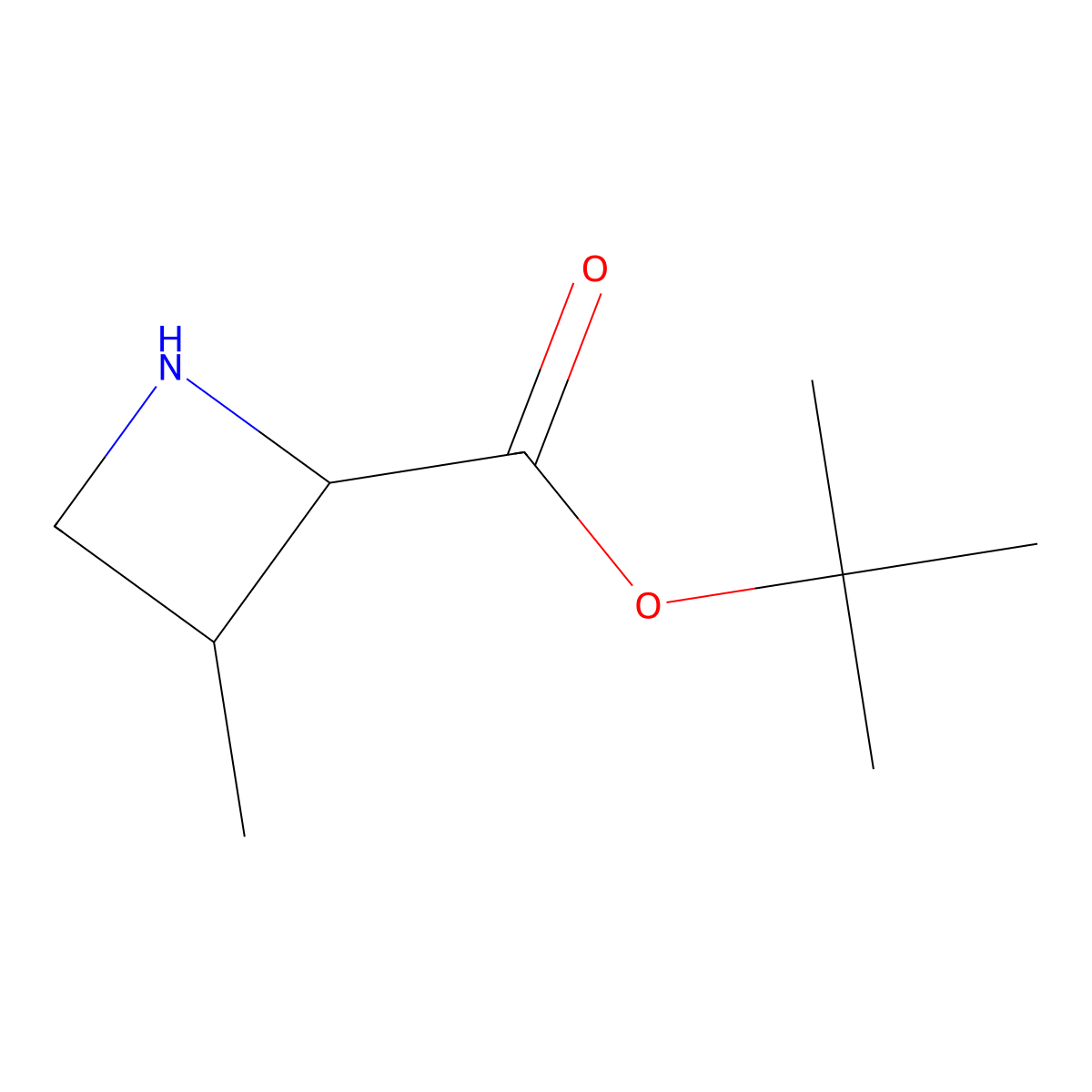 rac-tert-butyl (2R,3S)-3-methylazetidine-2-carboxylate molecular structure, CAS 2580098-85-5