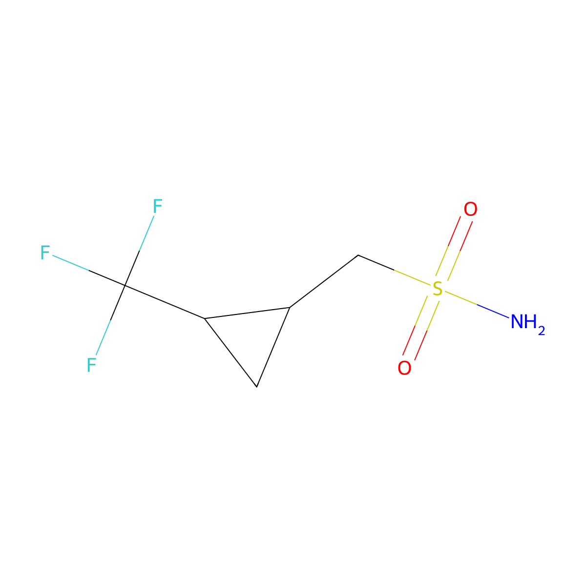 rac-[(1R,2R)-2-(trifluoromethyl)cyclopropyl]methanesulfonamide molecular structure, CAS 2580098-93-5