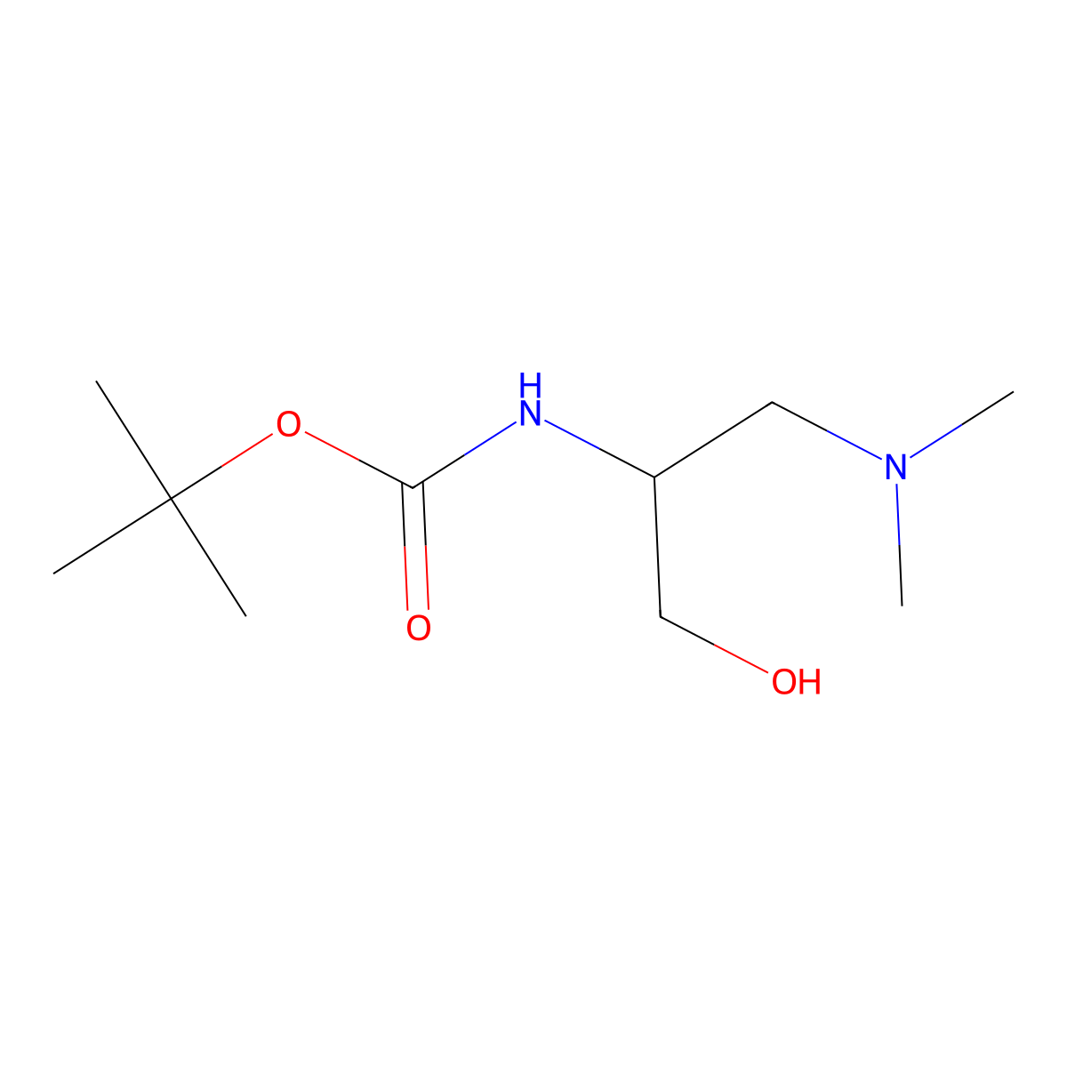 tert-butyl N-[(2R)-1-(dimethylamino)-3-hydroxypropan-2-yl]carbamate molecular structure, CAS 2580098-95-7