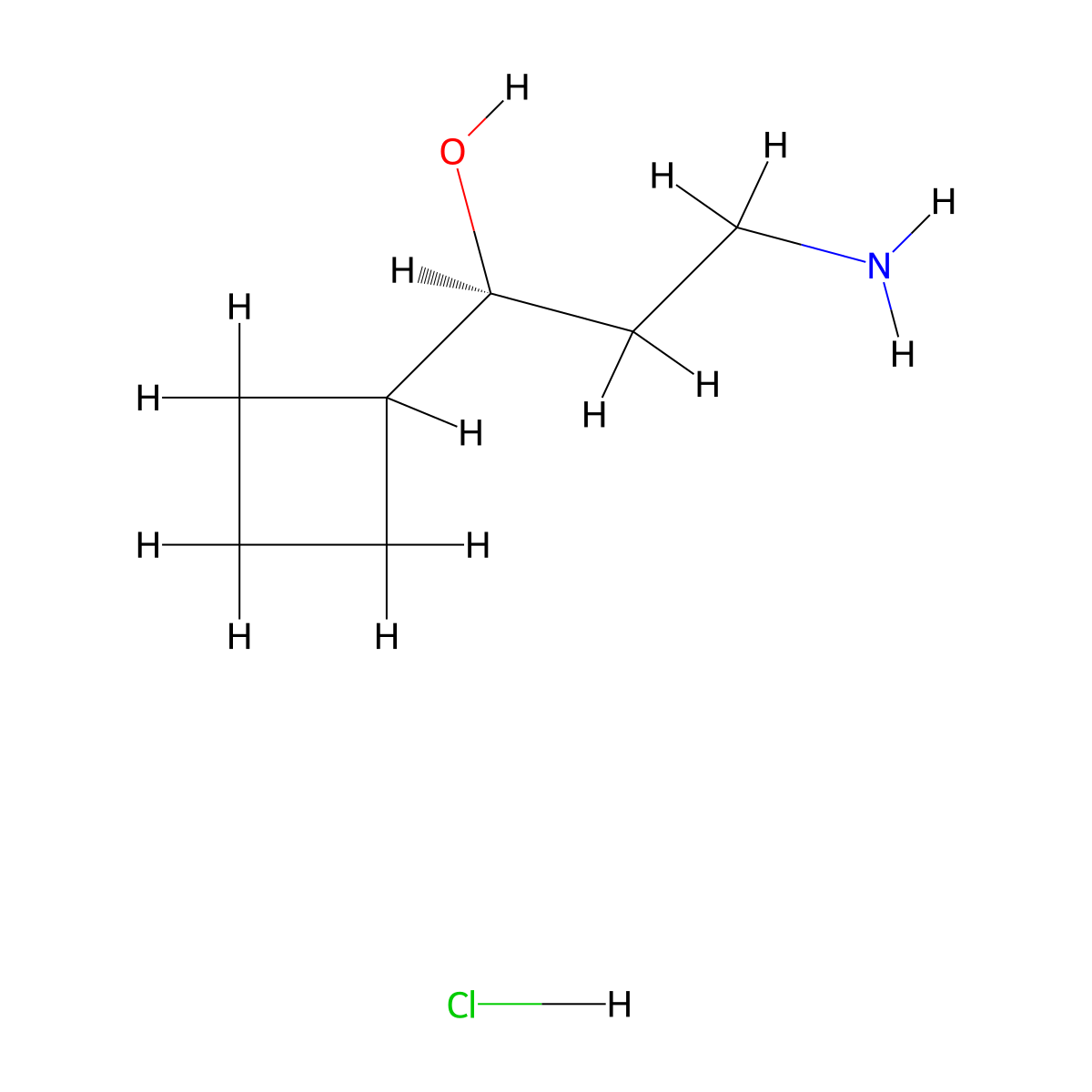 (1s)-3-Amino-1-cyclobutylpropan-1-ol hydrochloride molecular structure, CAS 2580099-05-2