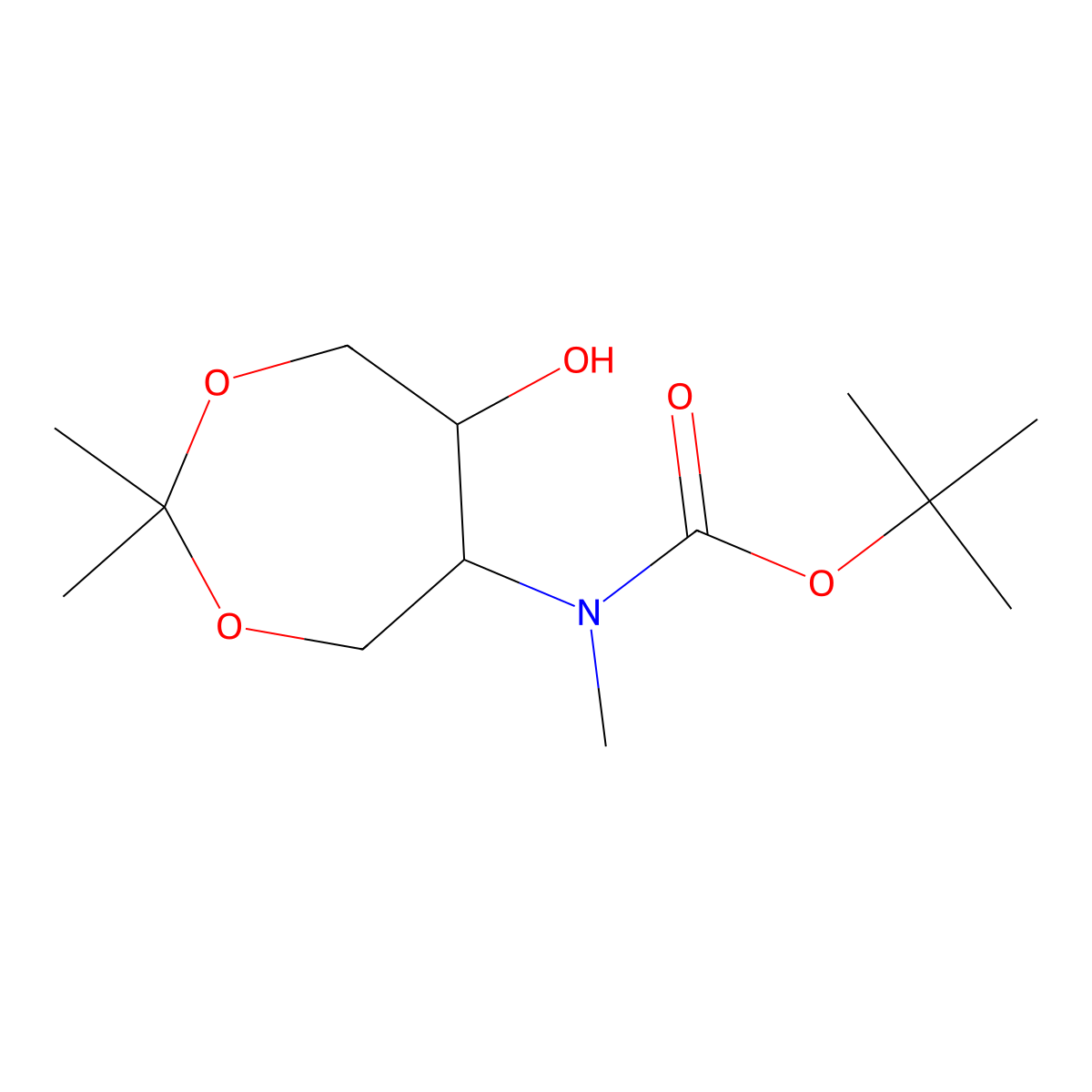 rac-tert-butyl N-[(5R,6S)-6-hydroxy-2,2-dimethyl-1,3-dioxepan-5-yl]-N-methylcarbamate molecular structure, CAS 2580099-15-4