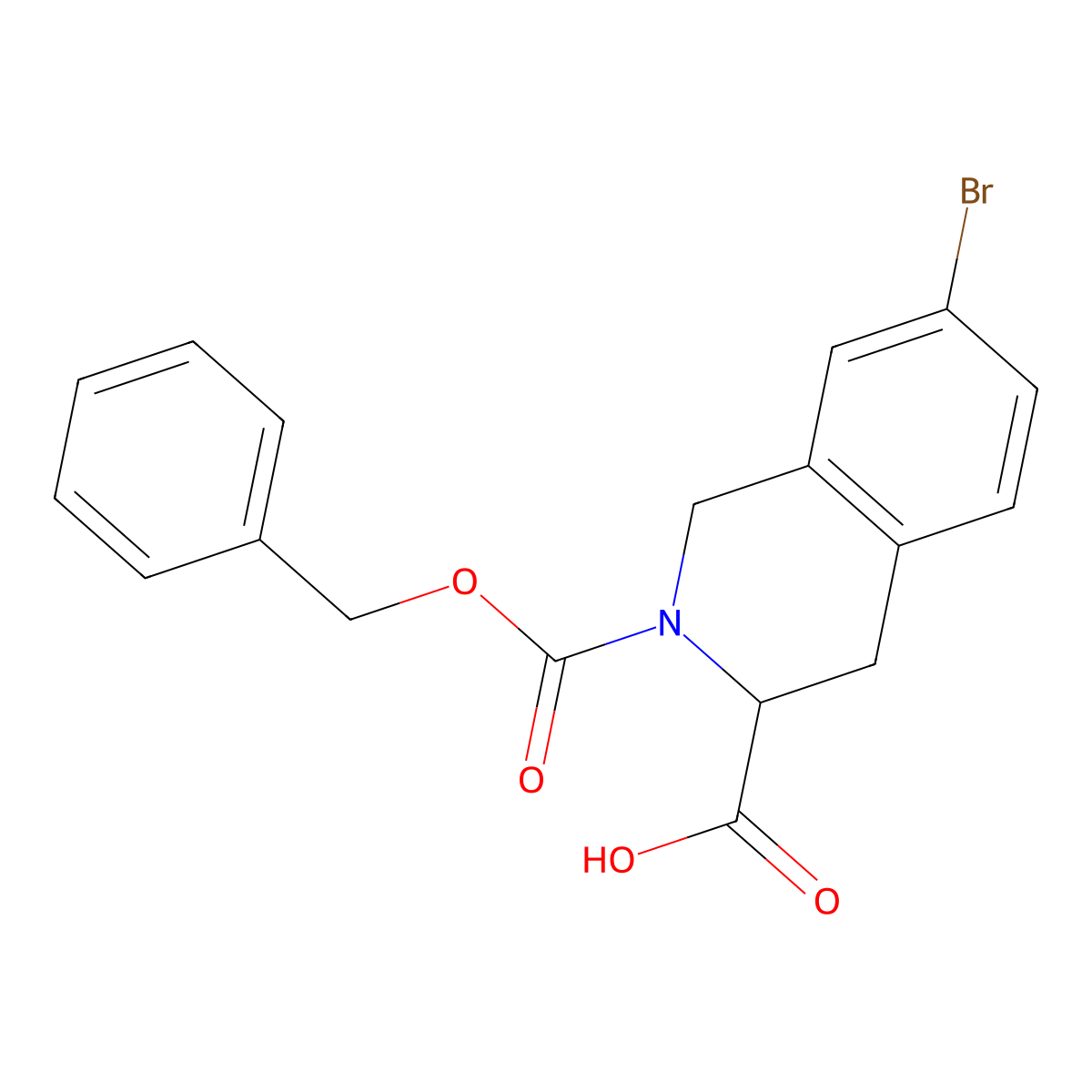 (3S)-2-[(benzyloxy)carbonyl]-7-bromo-1,2,3,4-tetrahydroisoquinoline-3-carboxylic acid molecular structure, CAS 2580099-16-5