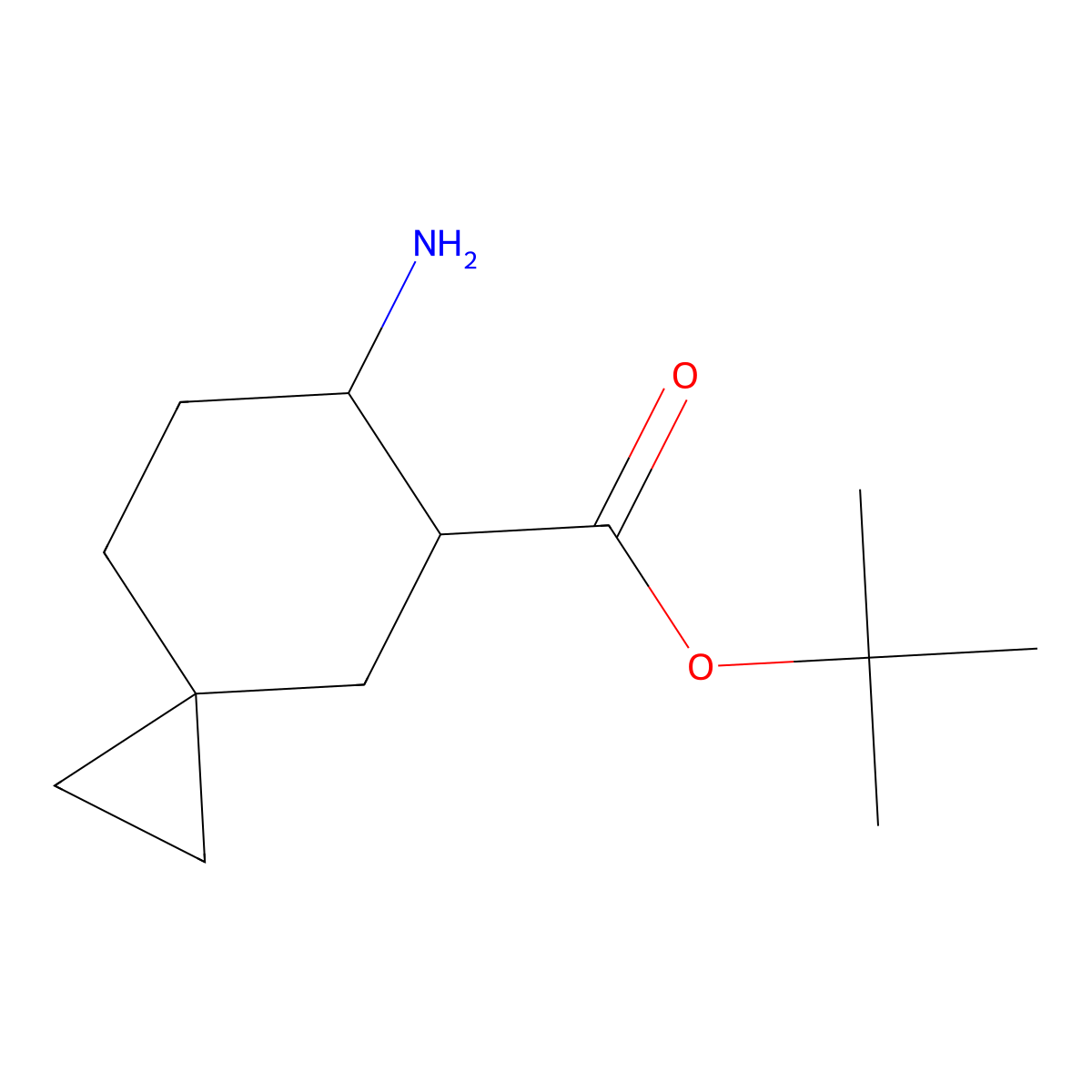 rac-tert-butyl (5R,6S)-6-aminospiro[2.5]octane-5-carboxylate molecular structure, CAS 2580099-20-1