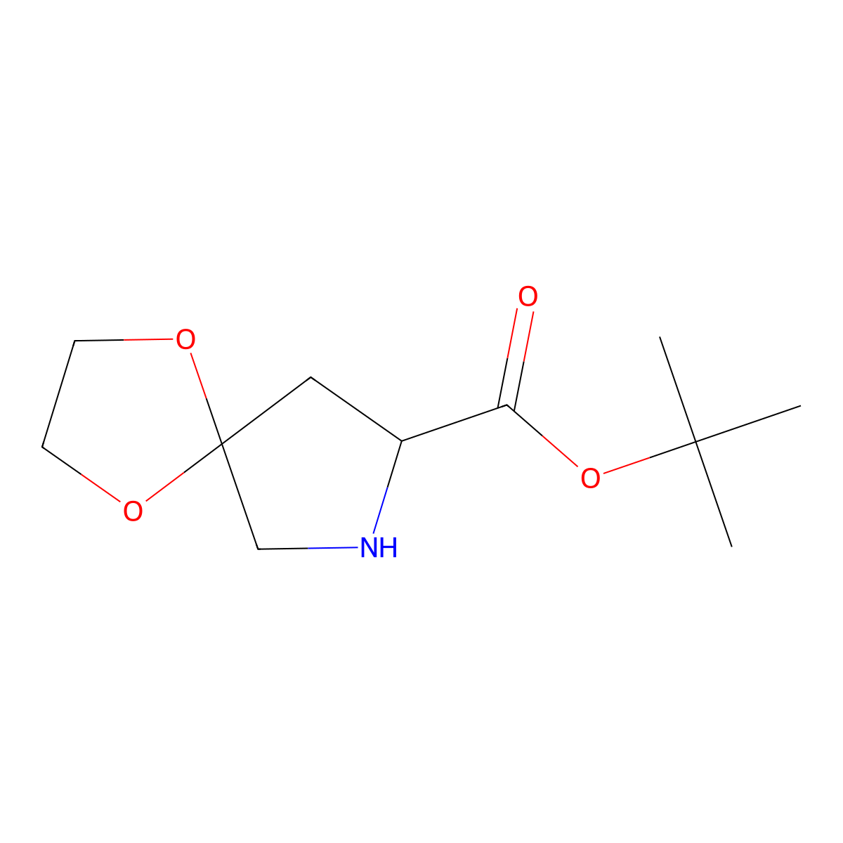 tert-butyl (8S)-1,4-dioxa-7-azaspiro[4.4]nonane-8-carboxylate molecular structure, CAS 2580099-21-2