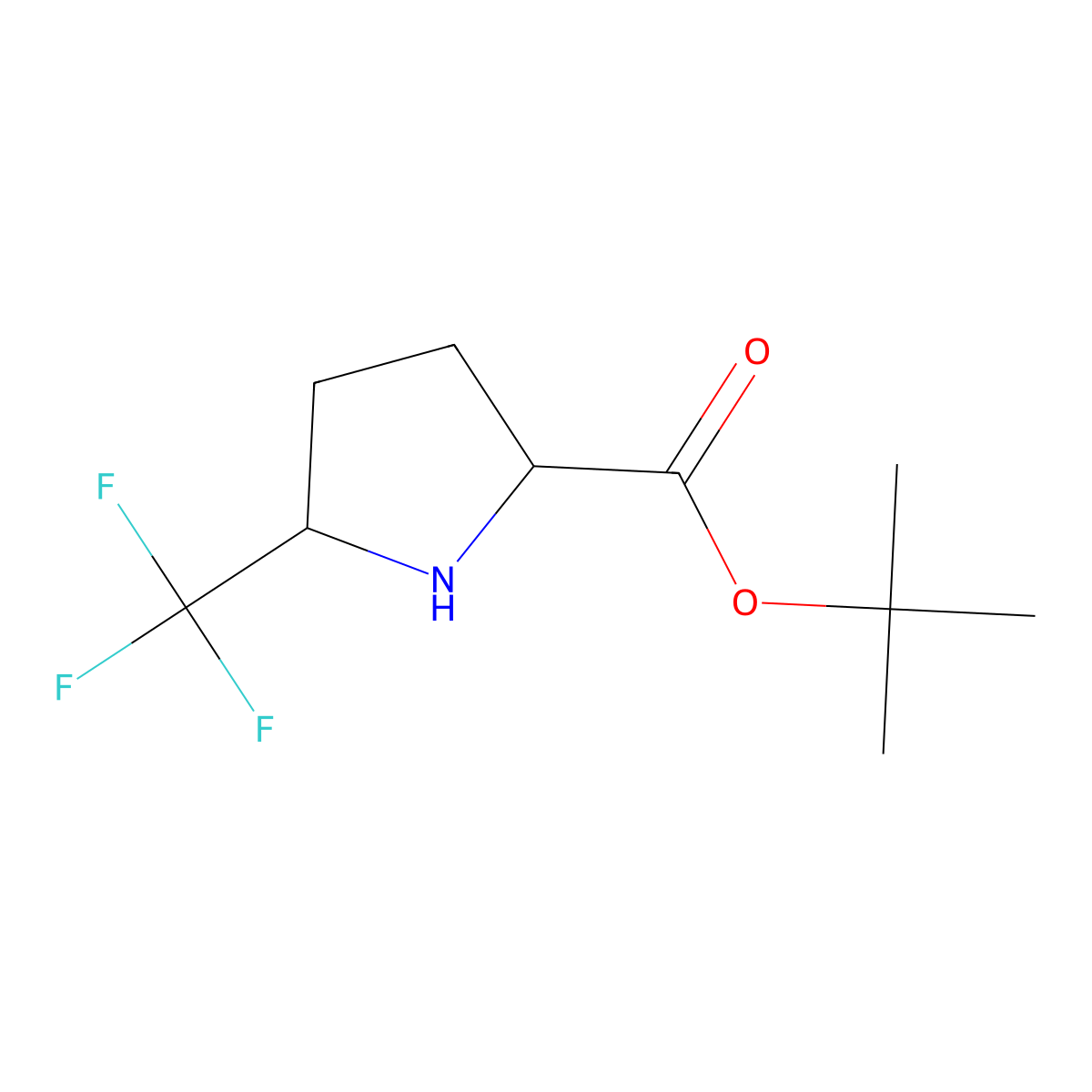 rac-tert-butyl (2R,5S)-5-(trifluoromethyl)pyrrolidine-2-carboxylate molecular structure, CAS 2580099-24-5