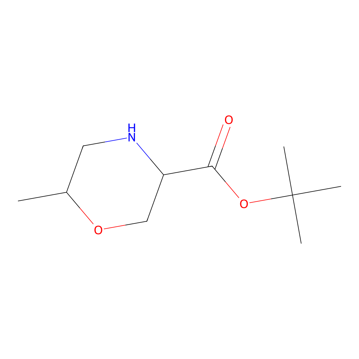 tert-butyl (3S,6R)-6-methylmorpholine-3-carboxylate molecular structure, CAS 2580099-47-2