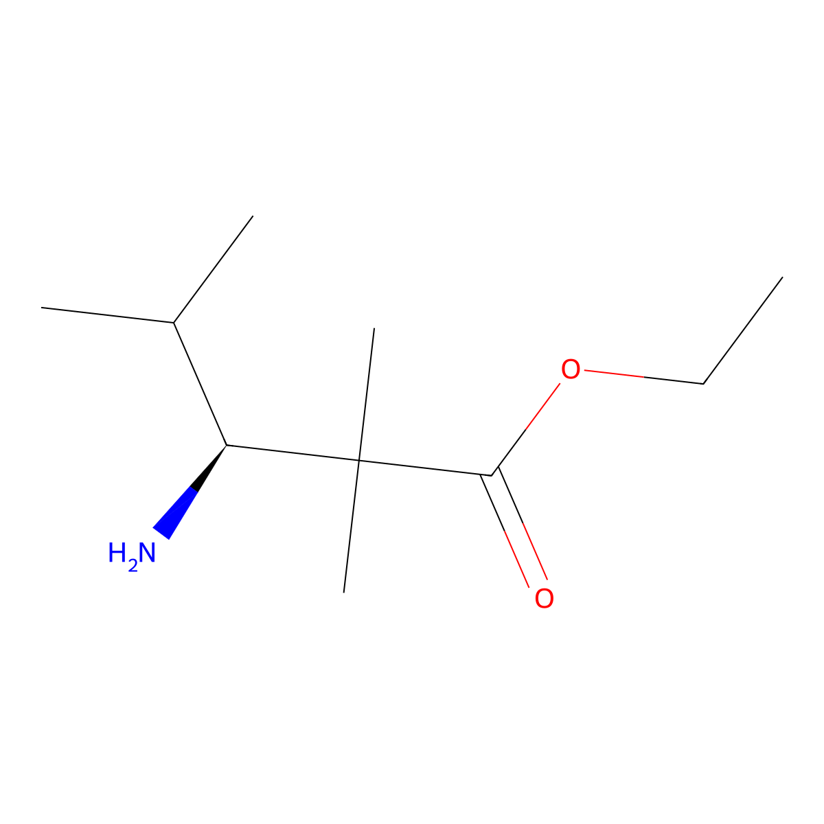 ethyl (3S)-3-amino-2,2,4-trimethylpentanoate molecular structure, CAS 2580099-60-9