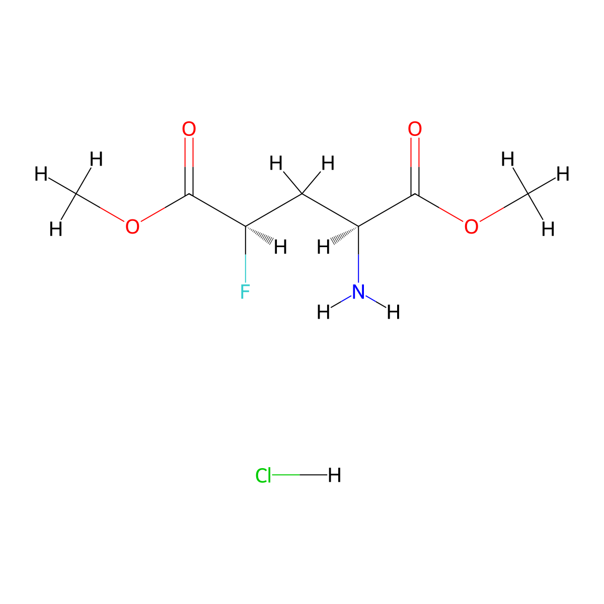 1,5-dimethyl(2S,4R)-2-amino-4-fluoropentanedioatehydrochloride molecular structure, CAS 2580099-67-6