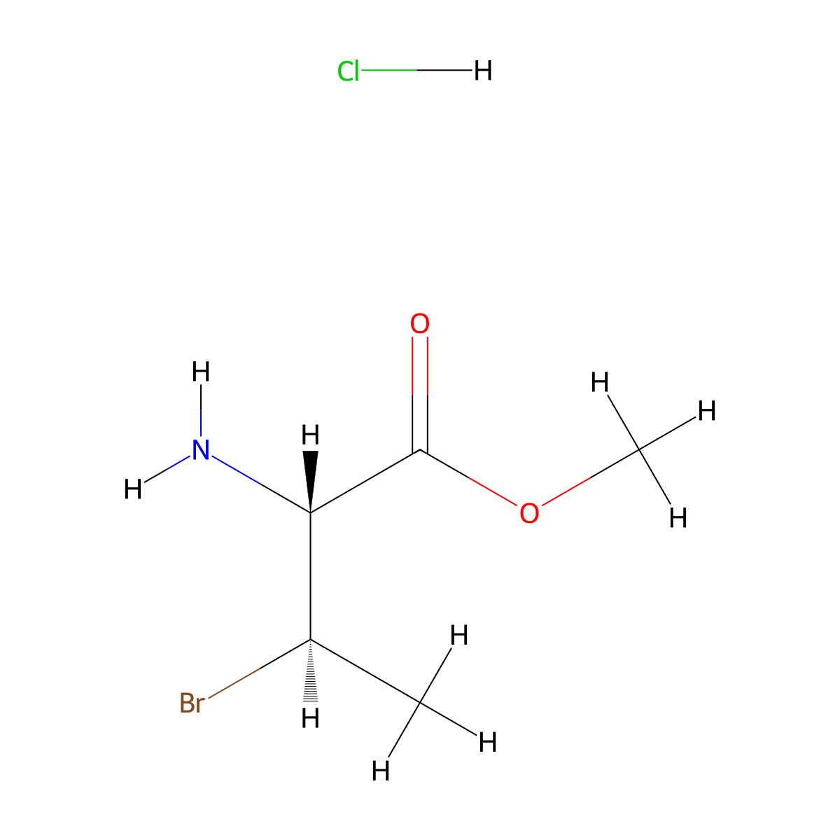 methyl (2R,3R)-2-amino-3-bromobutanoate hydrochloride molecular structure, CAS 2580099-83-6