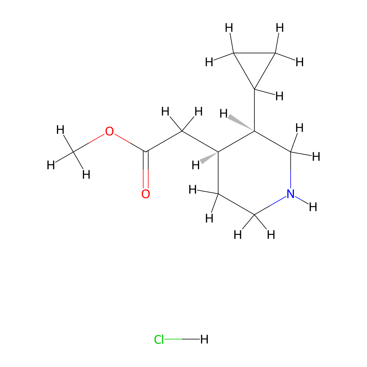 methyl2-[(3R,4S)-3-cyclopropylpiperidin-4-yl]acetatehydrochloride molecular structure, CAS 2580099-86-9