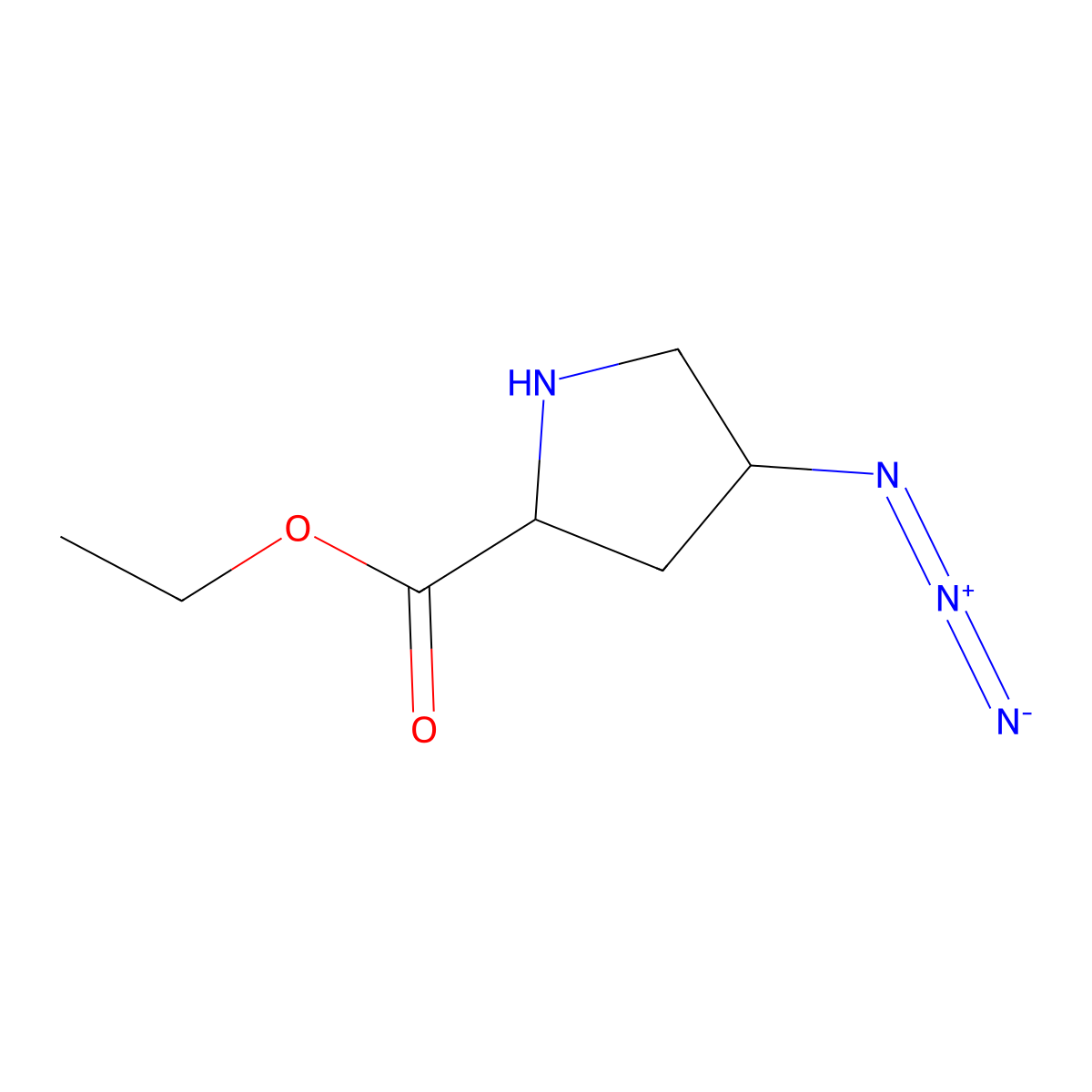 ethyl (2R,4S)-4-azidopyrrolidine-2-carboxylate molecular structure, CAS 2580099-99-4