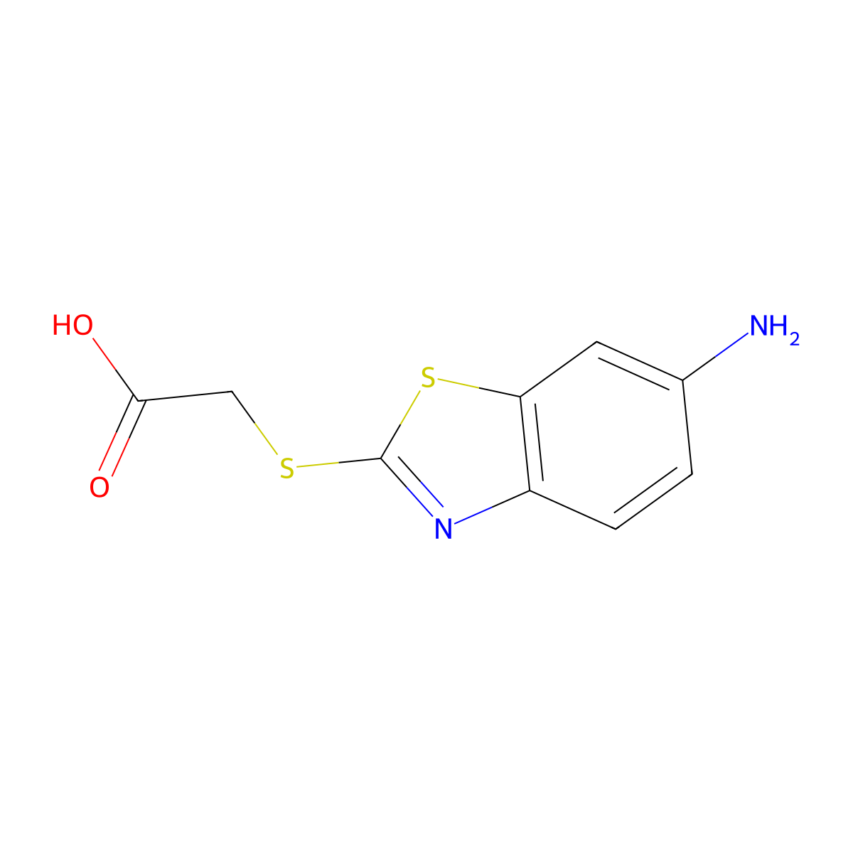 (6-Amino-benzothiazol-2-ylsulfanyl)-acetic acid molecular structure, CAS 25801-92-7