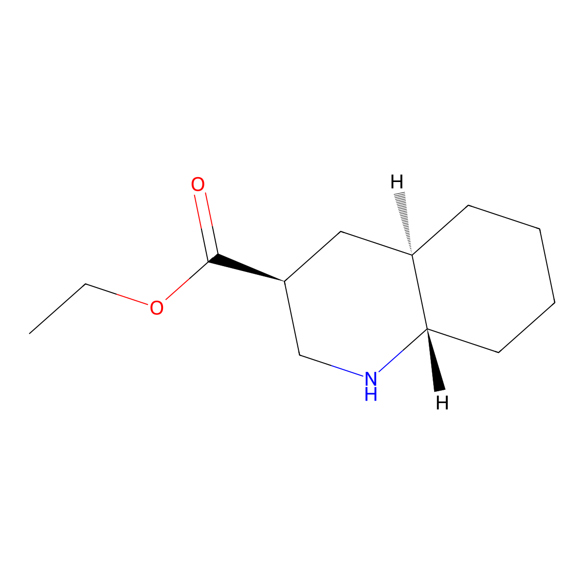 rac-ethyl (3R,4aS,8aR)-decahydroquinoline-3-carboxylate molecular structure, CAS 2580100-03-2