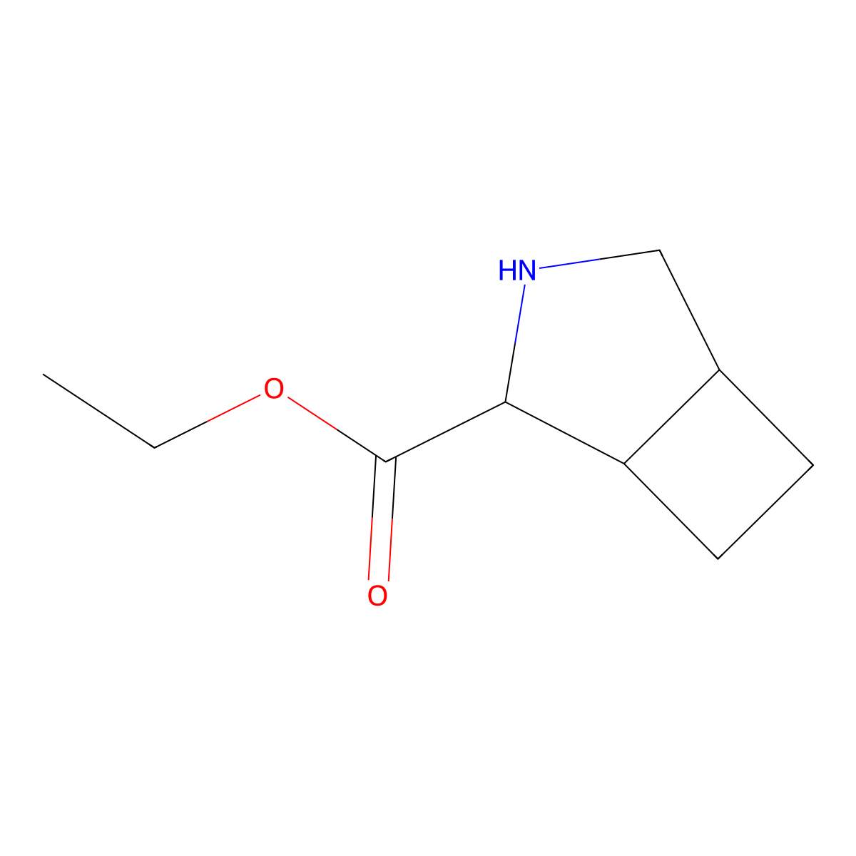 rac-ethyl (1R,2R,5S)-3-azabicyclo[3.2.0]heptane-2-carboxylate molecular structure, CAS 2580100-20-3