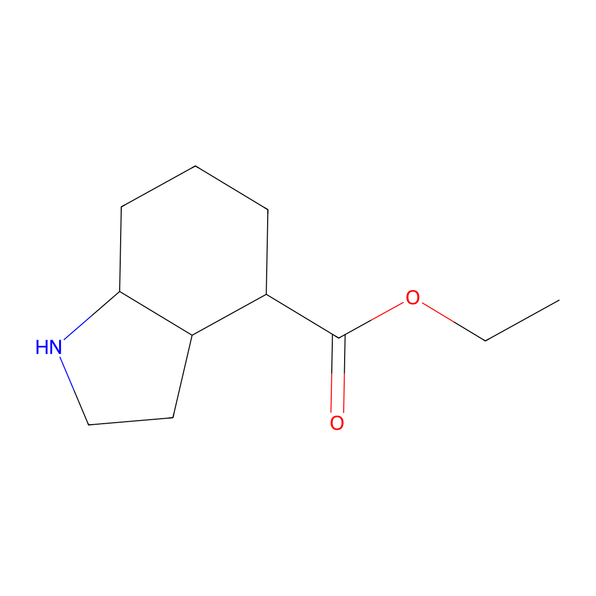 rac-ethyl (3aR,4S,7aS)-octahydro-1H-indole-4-carboxylate molecular structure, CAS 2580100-21-4