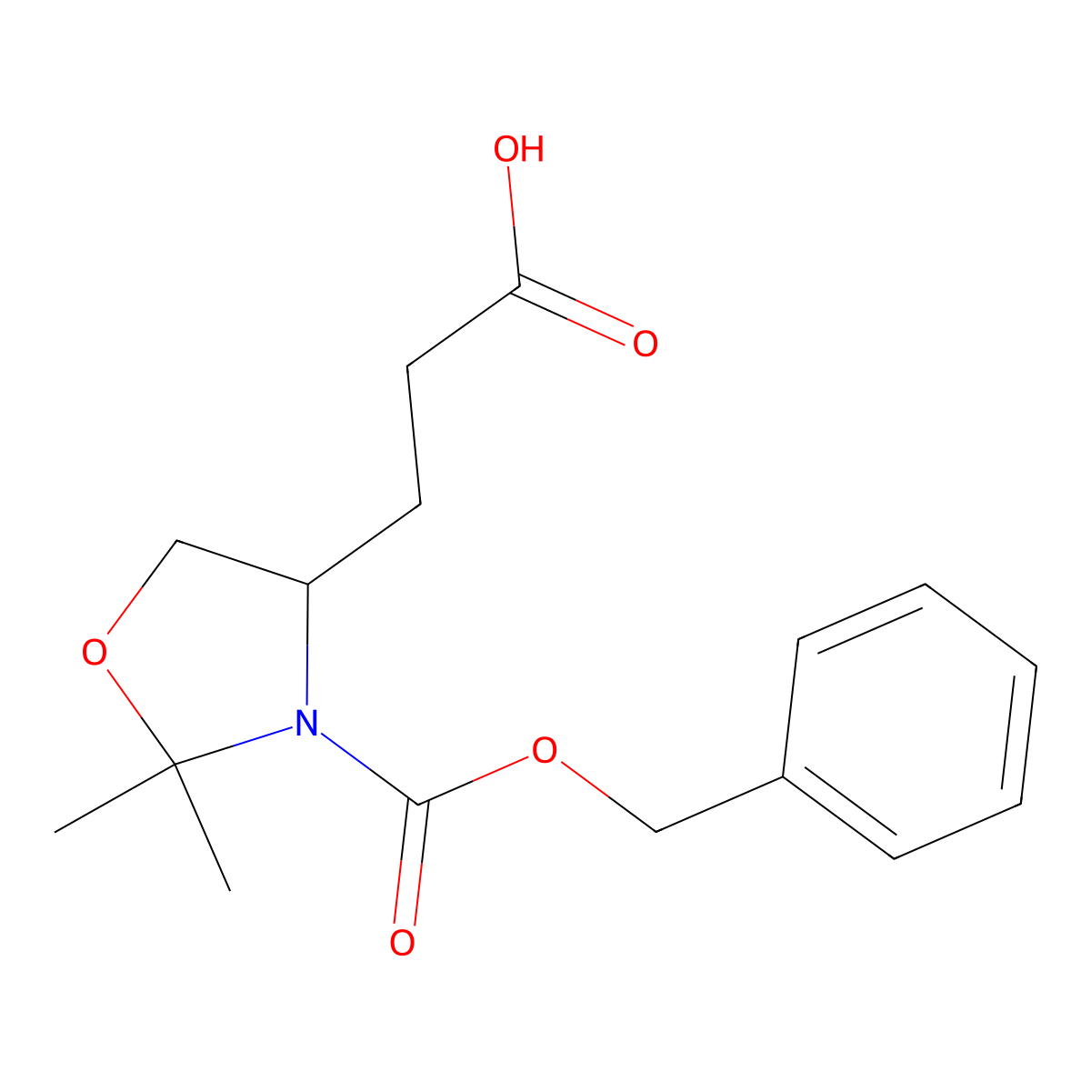 3-[(4R)-3-[(benzyloxy)carbonyl]-2,2-dimethyl-1,3-oxazolidin-4-yl]propanoic acid molecular structure, CAS 2580100-35-0