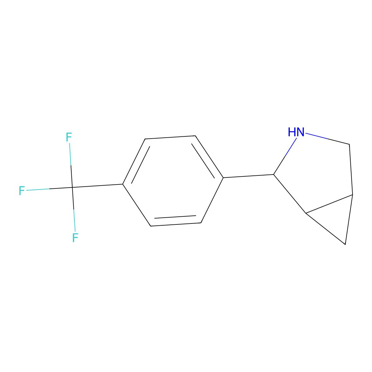 rac-(1R,2S,5S)-2-[4-(trifluoromethyl)phenyl]-3-azabicyclo[3.1.0]hexane molecular structure, CAS 2580100-48-5