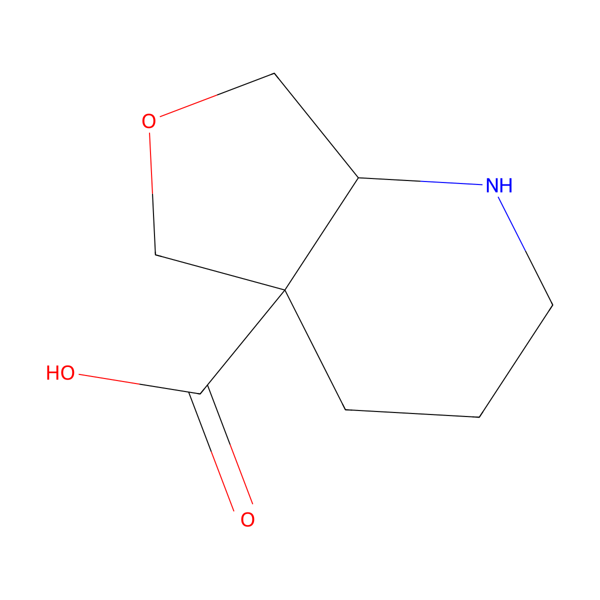 rac-(4aR,7aS)-octahydrofuro[3,4-b]pyridine-4a-carboxylic acid molecular structure, CAS 2580100-54-3