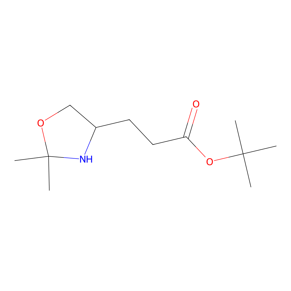 tert-butyl 3-[(4R)-2,2-dimethyl-1,3-oxazolidin-4-yl]propanoate molecular structure, CAS 2580100-67-8