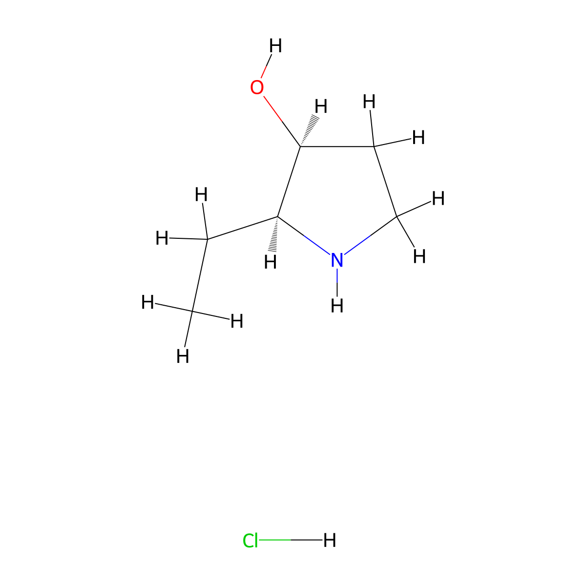 (2S,3S)-2-ethylpyrrolidin-3-olhydrochloride molecular structure, CAS 2580100-77-0