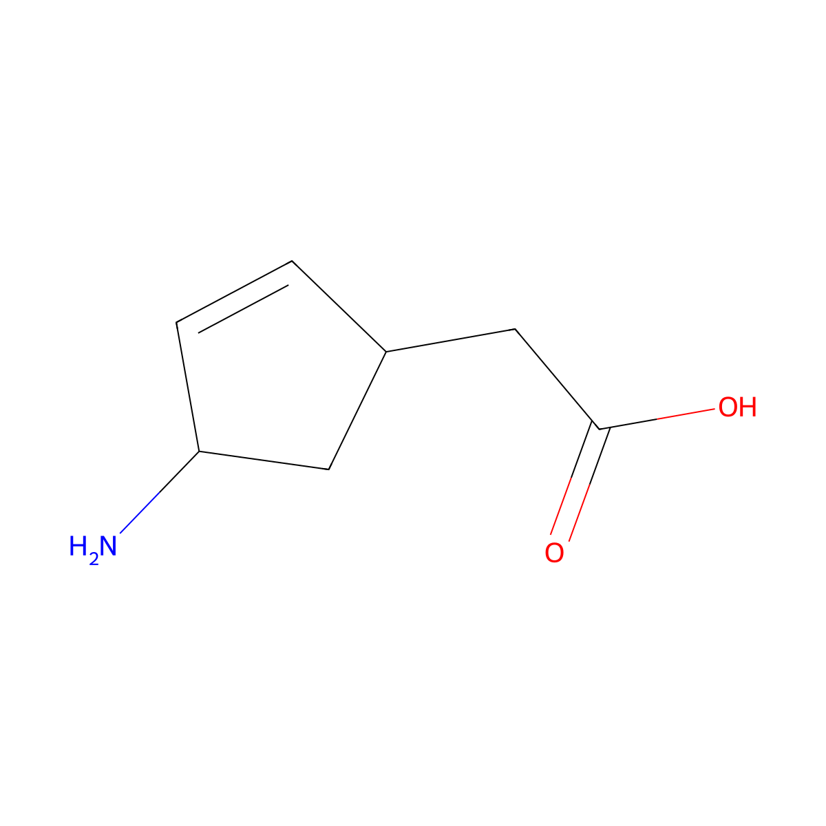 2-[(1S,4S)-4-aminocyclopent-2-en-1-yl]acetic acid molecular structure, CAS 2580100-83-8