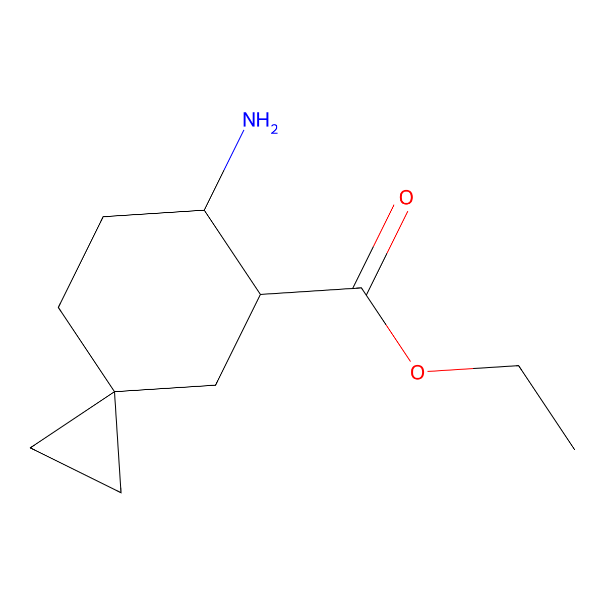 rac-ethyl (5R,6S)-6-aminospiro[2.5]octane-5-carboxylate molecular structure, CAS 2580100-85-0