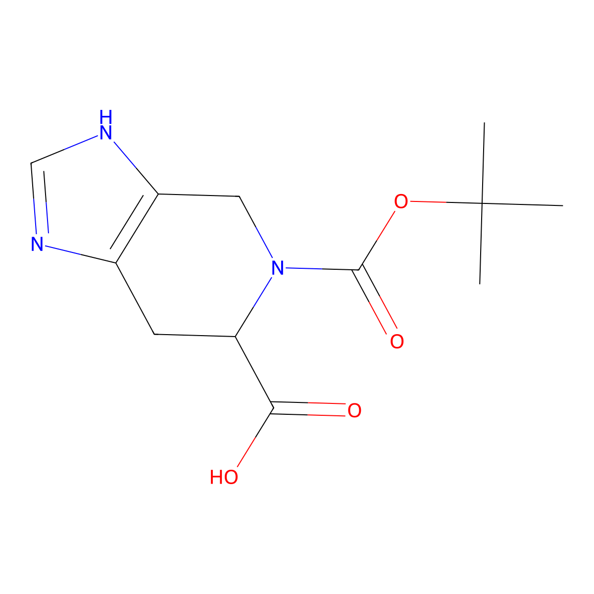 (6R)-5-[(tert-butoxy)carbonyl]-1H,4H,5H,6H,7H-imidazo[4,5-c]pyridine-6-carboxylic acid molecular structure, CAS 2580100-88-3