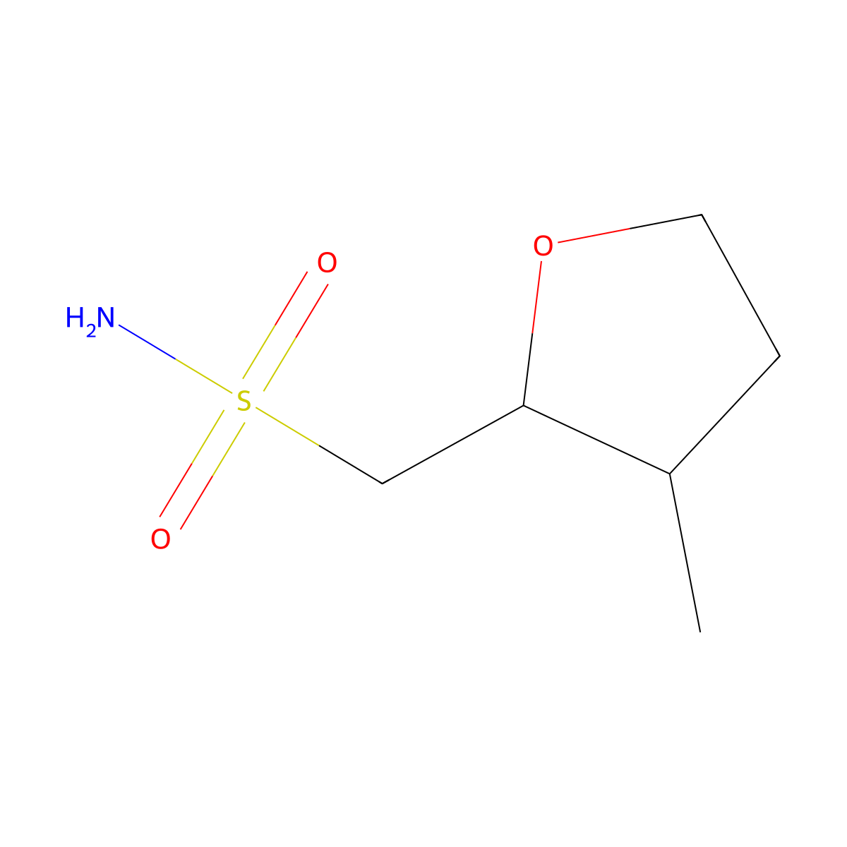 rac-[(2R,3S)-3-methyloxolan-2-yl]methanesulfonamide molecular structure, CAS 2580100-91-8