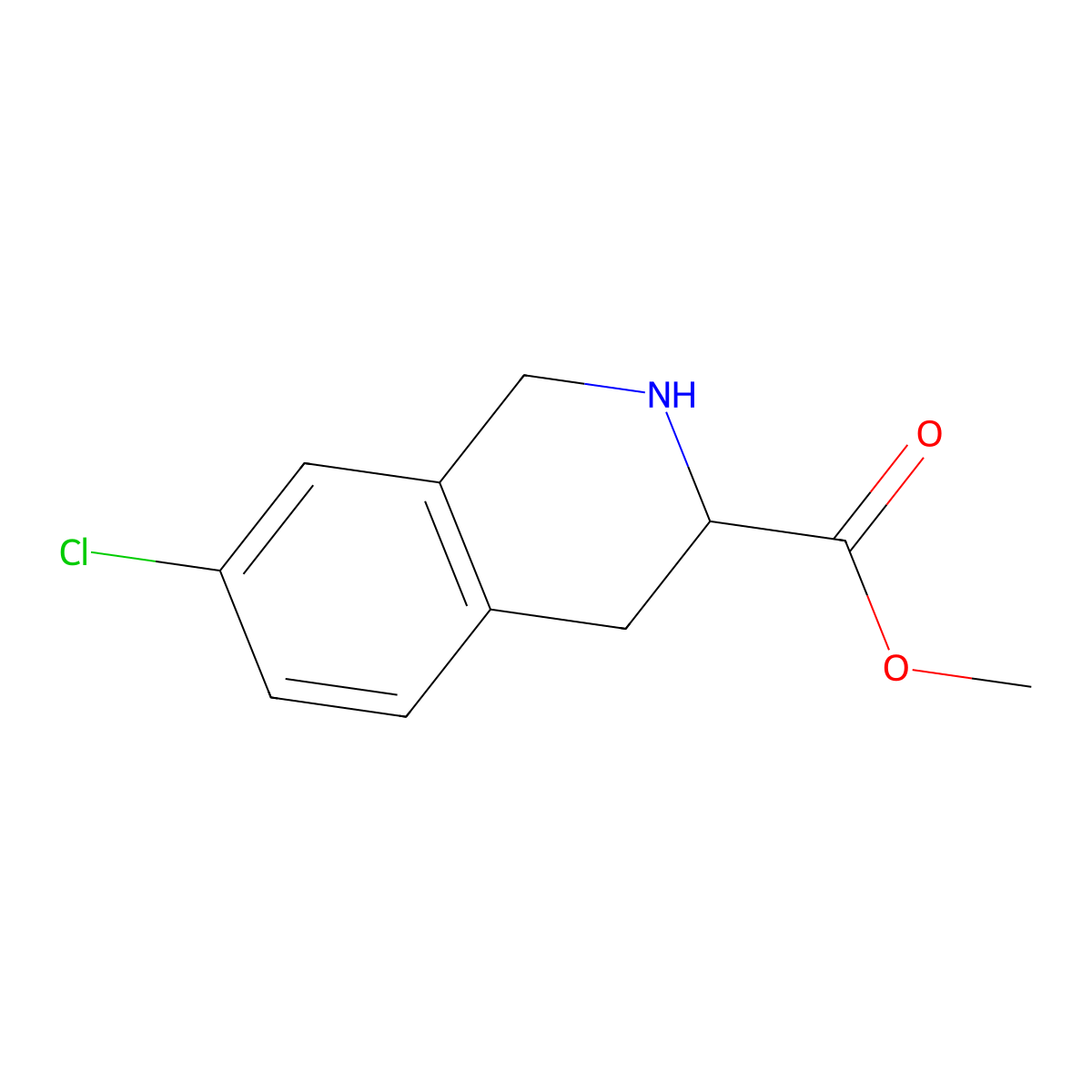 methyl (3S)-7-chloro-1,2,3,4-tetrahydroisoquinoline-3-carboxylate molecular structure, CAS 2580100-93-0
