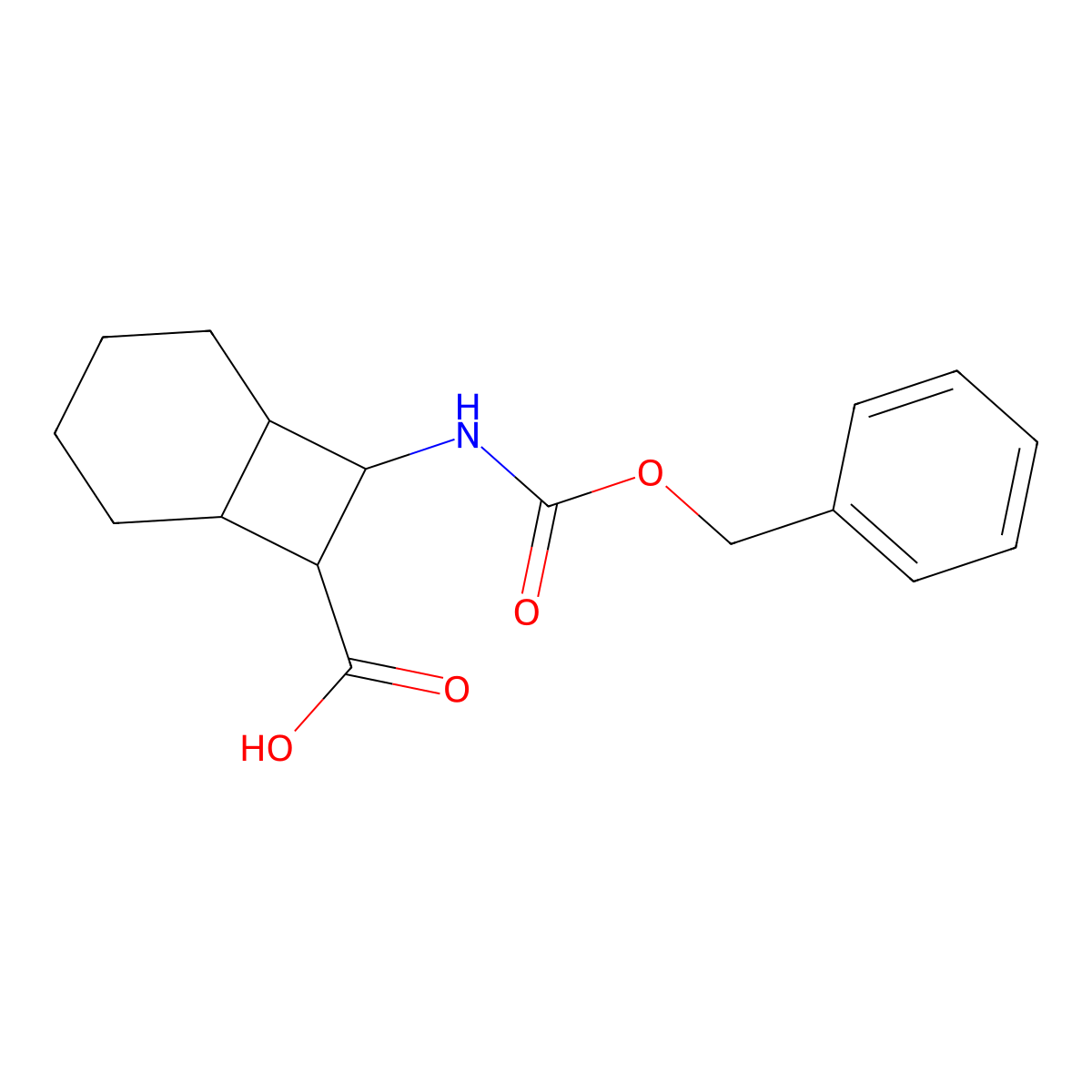rac-(1R,6S,7S,8S)-8-{[(benzyloxy)carbonyl]amino}bicyclo[4.2.0]octane-7-carboxylic acid molecular structure, CAS 2580100-97-4