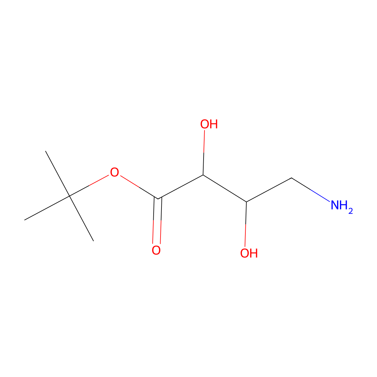 rac-tert-butyl (2R,3R)-4-amino-2,3-dihydroxybutanoate molecular structure, CAS 2580100-98-5