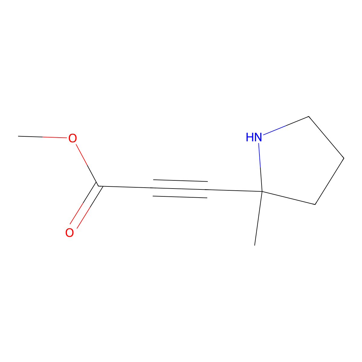 methyl 3-[(2R)-2-methylpyrrolidin-2-yl]prop-2-ynoate molecular structure, CAS 2580101-03-5