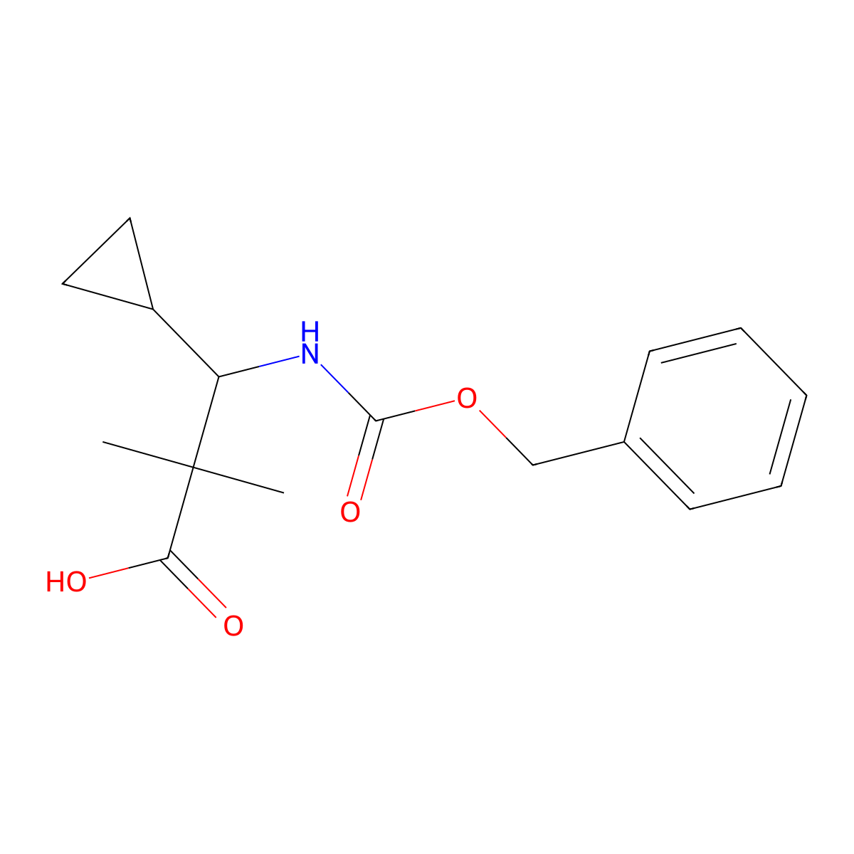 (3S)-3-{[(benzyloxy)carbonyl]amino}-3-cyclopropyl-2,2-dimethylpropanoic acid molecular structure, CAS 2580101-09-1