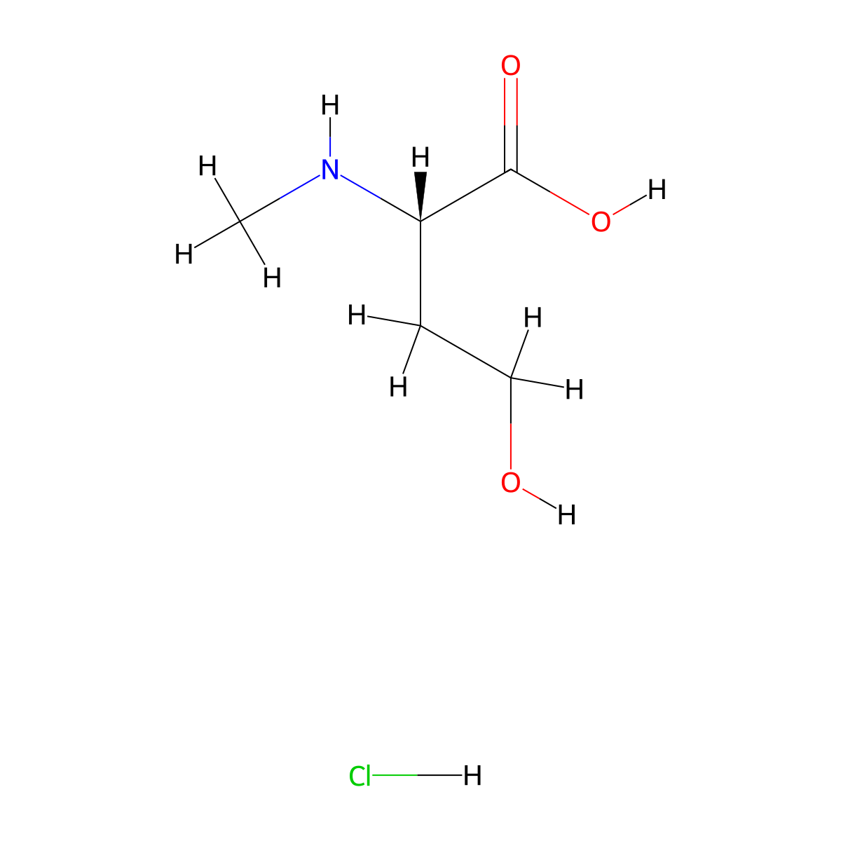 (2s)-4-Hydroxy-2-(methylamino)butanoic acid hydrochloride molecular structure, CAS 2580101-11-5