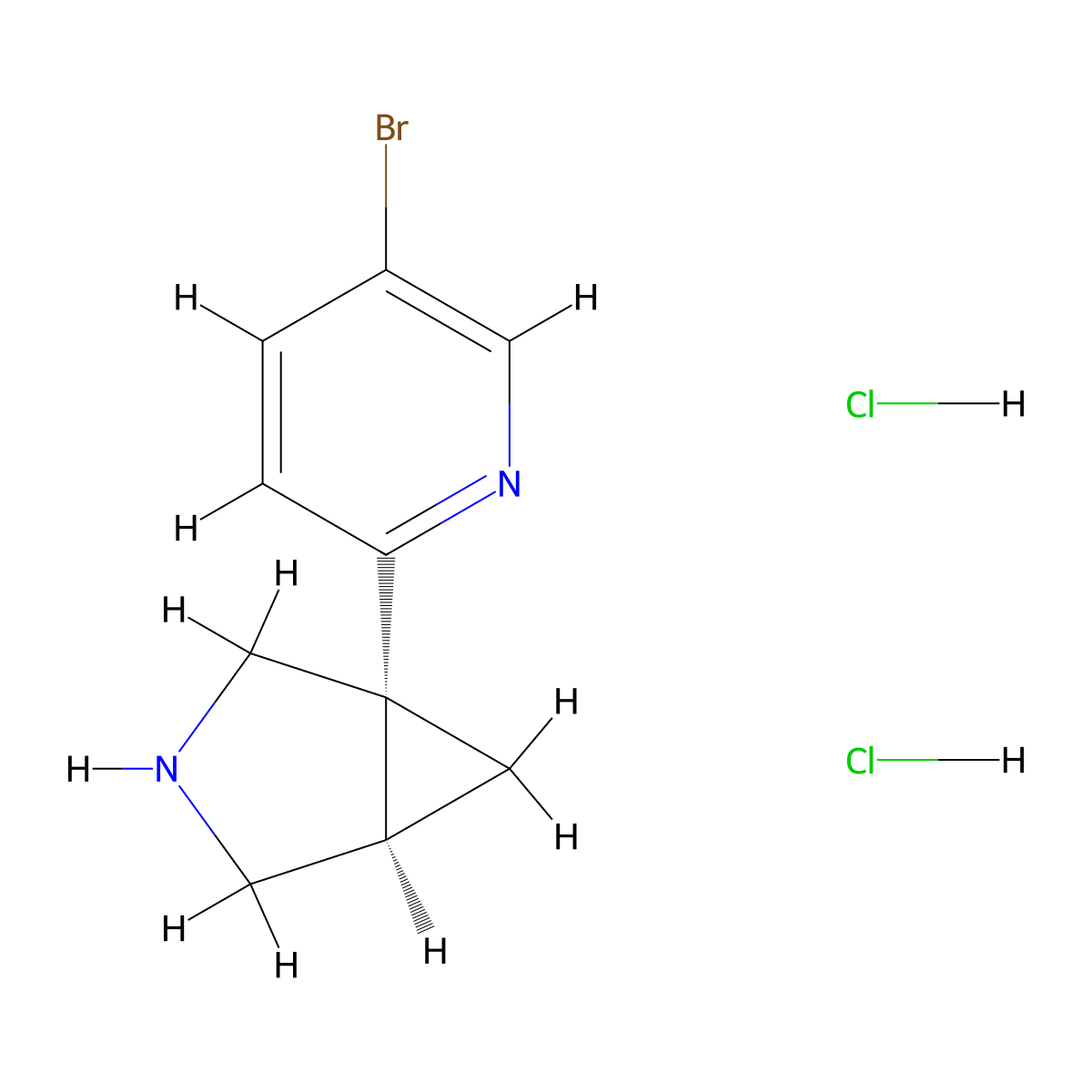 (1R,5R)-1-(5-Bromopyridin-2-yl)-3-azabicyclo[3.1.0]hexane;dihydrochloride molecular structure, CAS 2580101-25-1