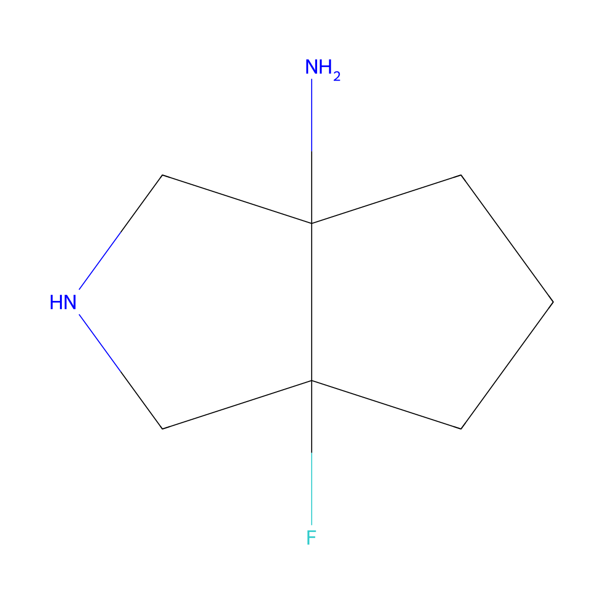 rac-(3aR,6aS)-6a-fluoro-octahydrocyclopenta[c]pyrrol-3a-amine molecular structure, CAS 2580101-30-8