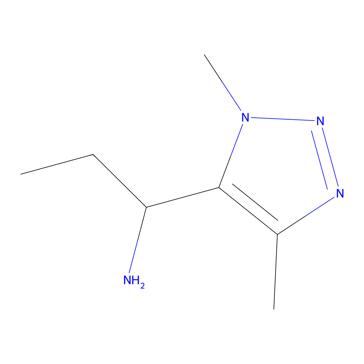 (1S)-1-(1,4-dimethyl-1H-1,2,3-triazol-5-yl)propan-1-amine molecular structure, CAS 2580101-48-8