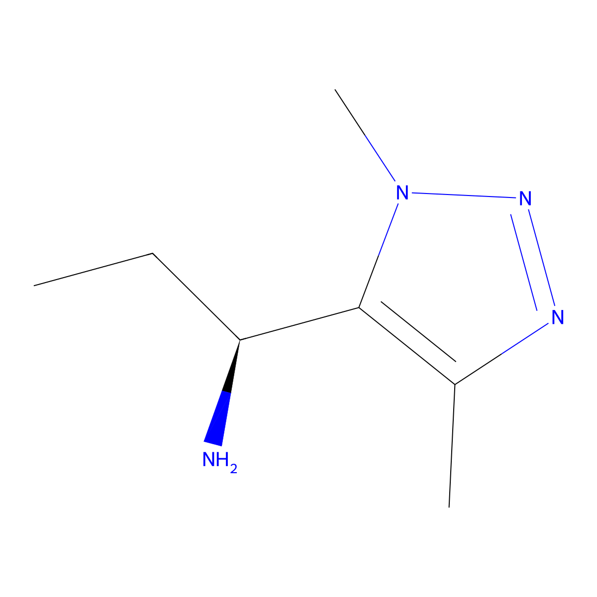 (1S)-1-(1,4-dimethyl-1H-1,2,3-triazol-5-yl)propan-1-amine molecular structure, CAS 2580101-48-8