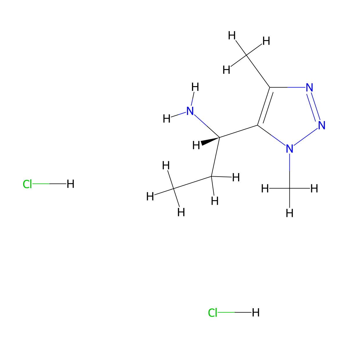 (1S)-1-(1,4-dimethyl-1H-1,2,3-triazol-5-yl)propan-1-amine dihydrochloride molecular structure, CAS 2580101-49-9