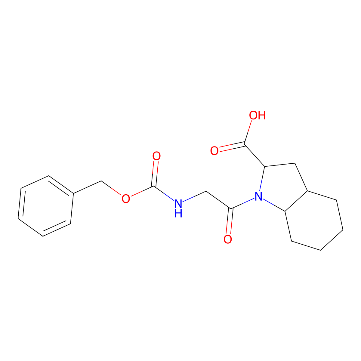 (2S,3aS,7aS)-1-(2-{[(benzyloxy)carbonyl]amino}acetyl)-octahydro-1H-indole-2-carboxylic acid molecular structure, CAS 2580101-74-0
