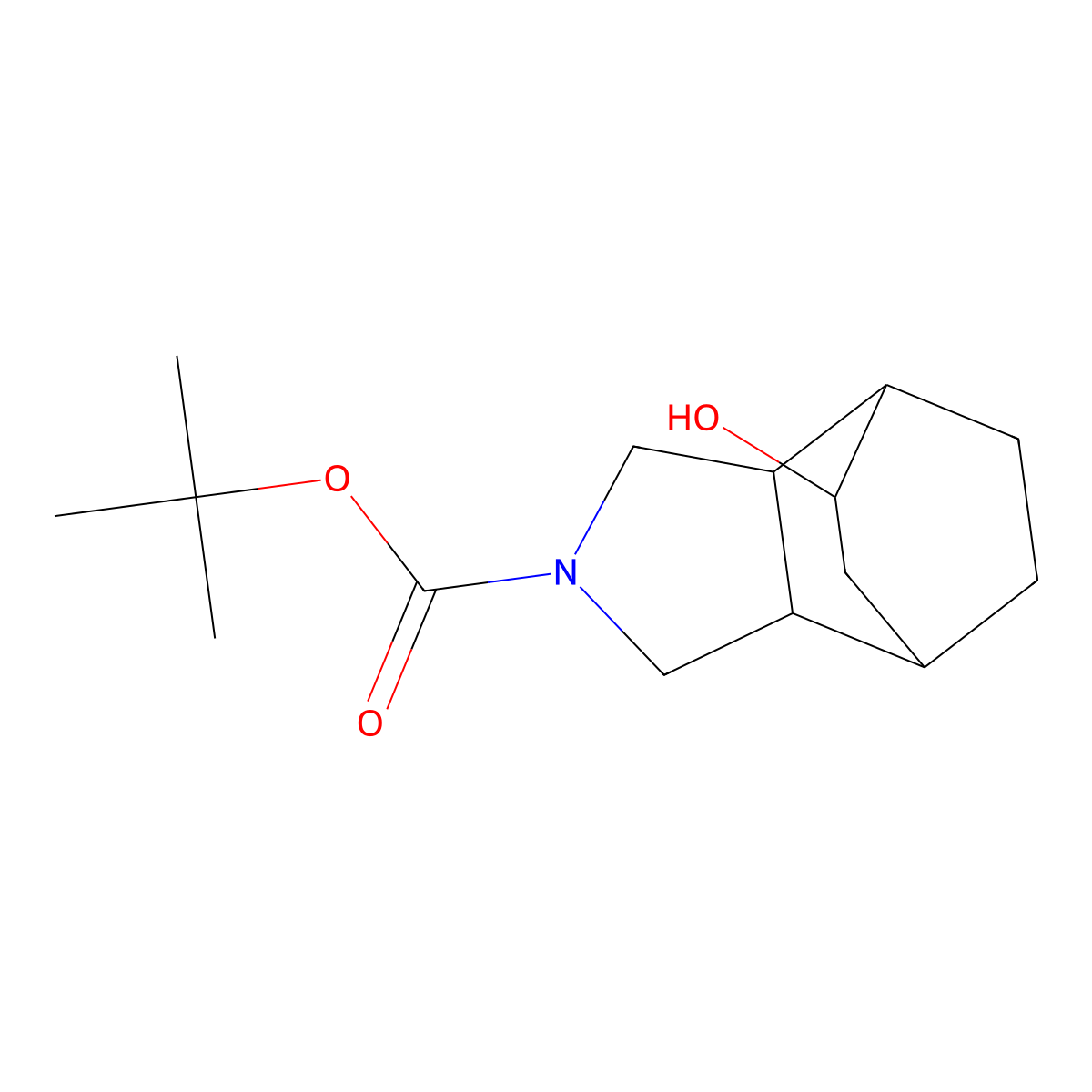 rac-tert-butyl (1R,2S,6S,7R,8R)-8-hydroxy-4-azatricyclo[5.2.2.0,2,6]undecane-4-carboxylate molecular structure, CAS 2580101-90-0