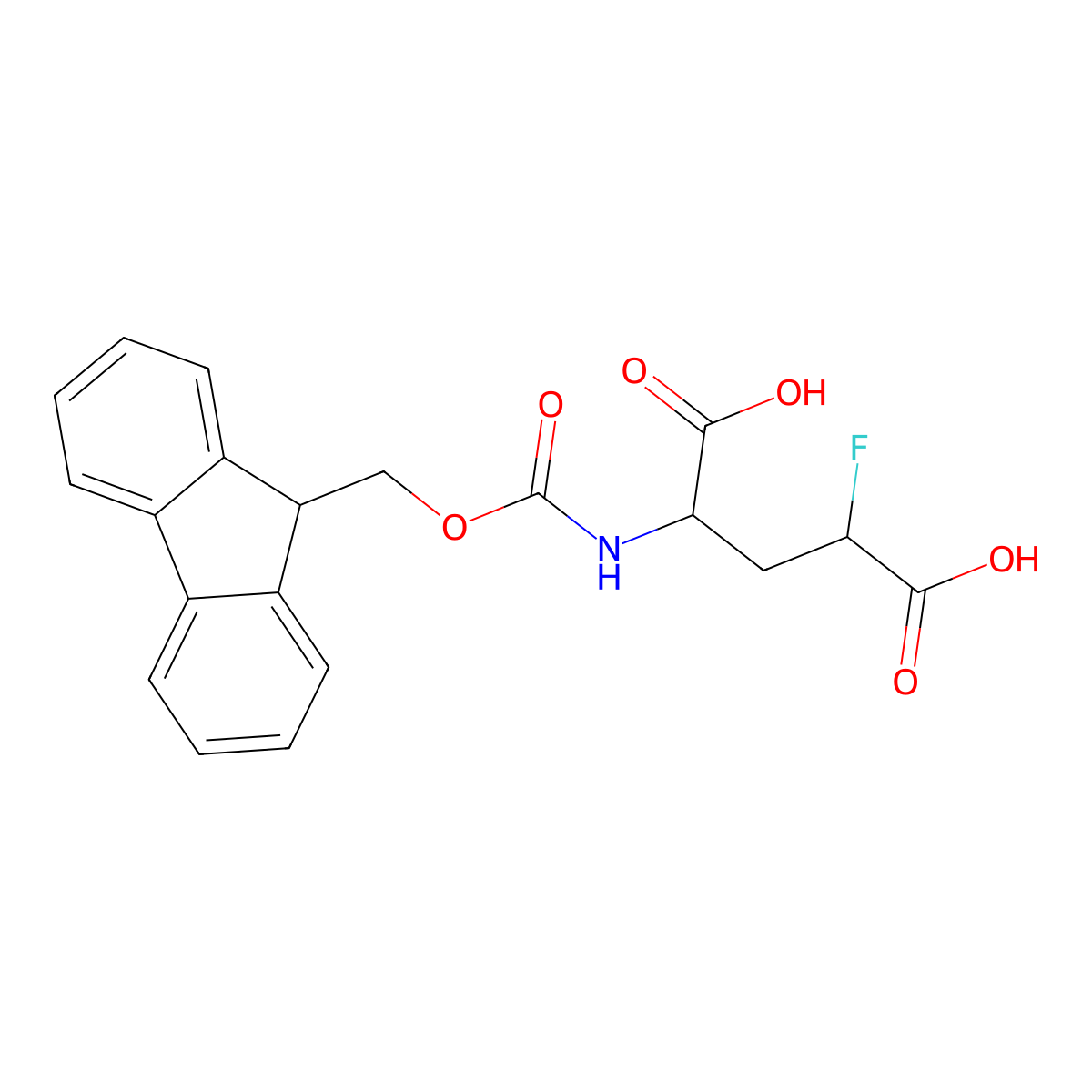 (2S,4S)-2-({[(9H-fluoren-9-yl)methoxy]carbonyl}amino)-4-fluoropentanedioicacid molecular structure, CAS 2580101-97-7